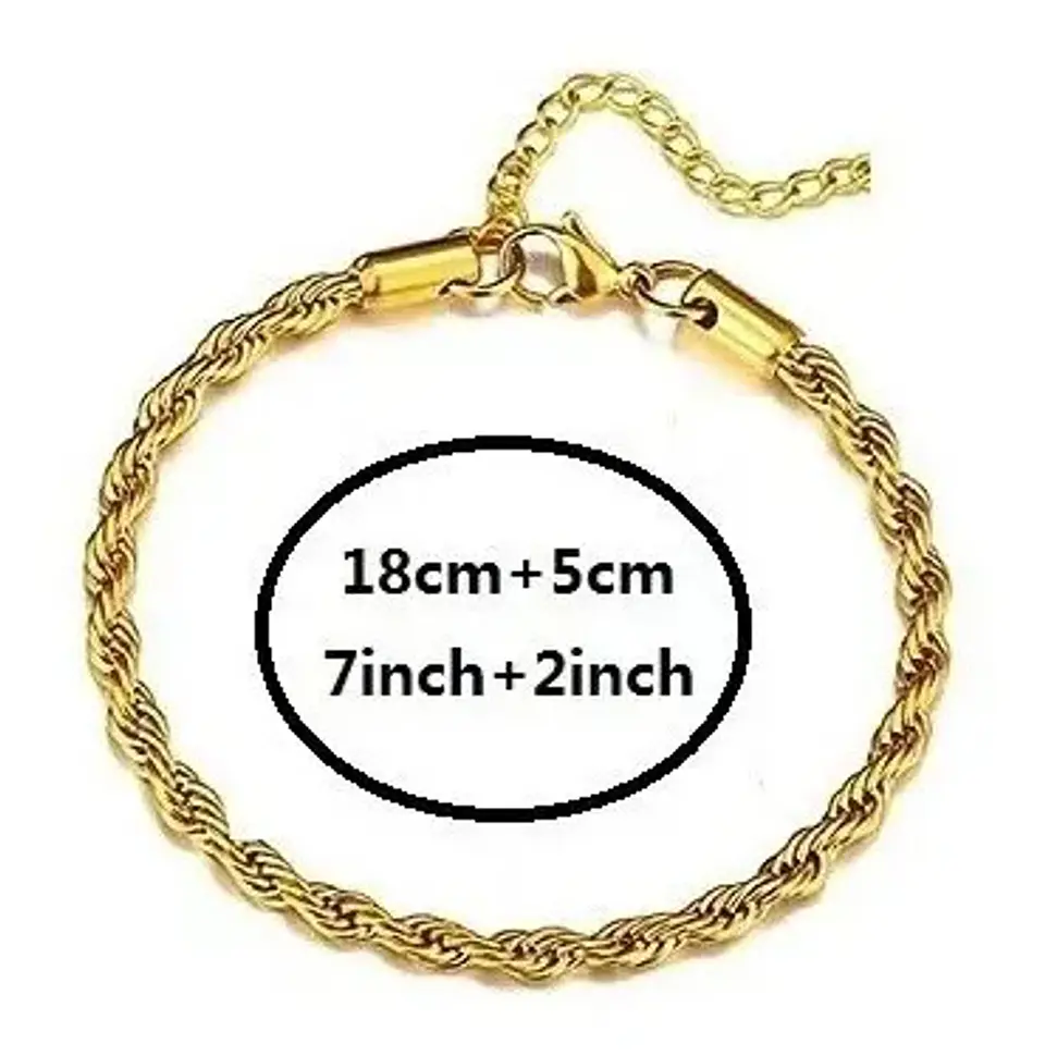Pulsera Manilla Acero Inoxidable Color Oro Cadena Hombre 15