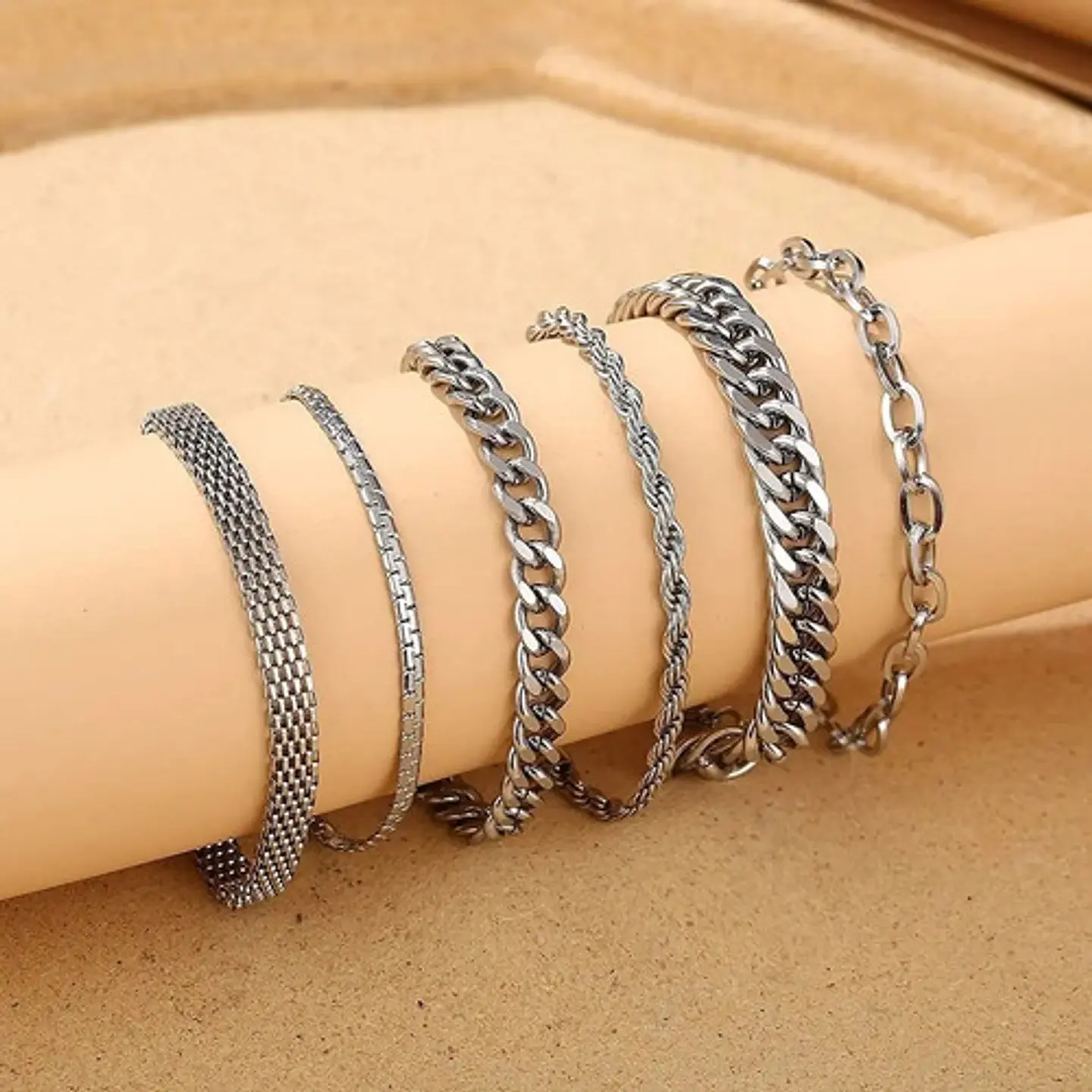 Pulsera Manilla Acero Inoxidable Color Oro Cadena Hombre 21