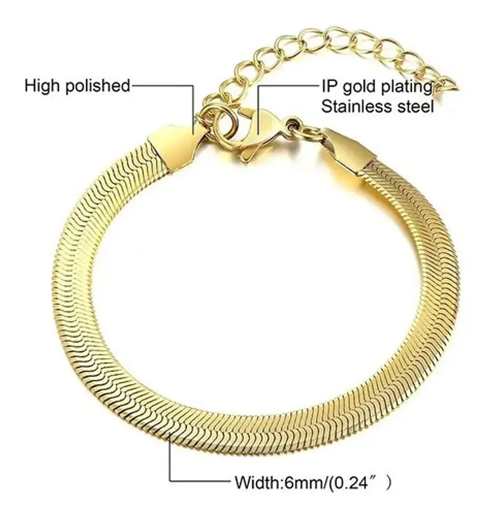 Pulsera Manilla Acero Inoxidable Color Oro Cadena Hombre 29