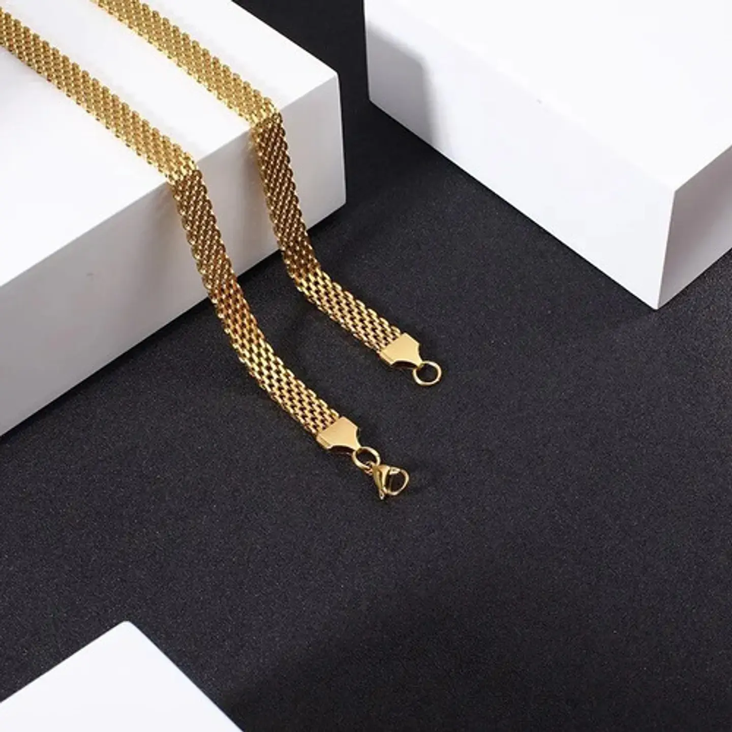 Pulsera Manilla Acero Inoxidable Color Oro Cadena Hombre 38