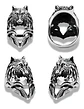 Anillo plateado Vikingo en Acero Para Hombre forma de Lobo - Miniatura 2