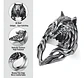 Anillo plateado Vikingo en Acero Para Hombre forma de Lobo - Miniatura 3