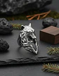 Anillo plateado Vikingo en Acero Para Hombre forma de Lobo - Miniatura 4