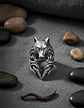 Anillo plateado Vikingo en Acero Para Hombre forma de Lobo - Miniatura 5