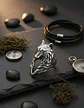 Anillo plateado Vikingo en Acero Para Hombre forma de Lobo - Miniatura 6