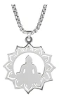 Collar en acero Para Hombres y Mujeres Dije Buda Loto Yoga - Miniatura 1