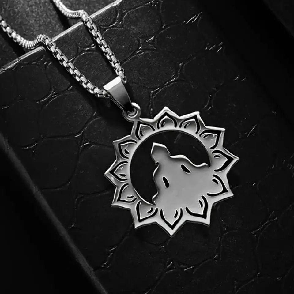 Collar en acero Para Hombres y Mujeres Dije Buda Loto Yoga 7