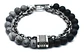 Pulsera Piedras Naturales Color Plat Acero Inoxidable Hombre - Miniatura 1