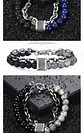 Pulsera Piedras Naturales Color Plat Acero Inoxidable Hombre - Miniatura 9
