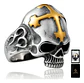 Anillo gotico en Acero Para Hombre y mujer forma de Cráneo Cruz Calavera - Miniatura 1