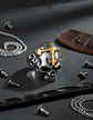 Anillo gotico en Acero Para Hombre y mujer forma de Cráneo Cruz Calavera - Miniatura 2
