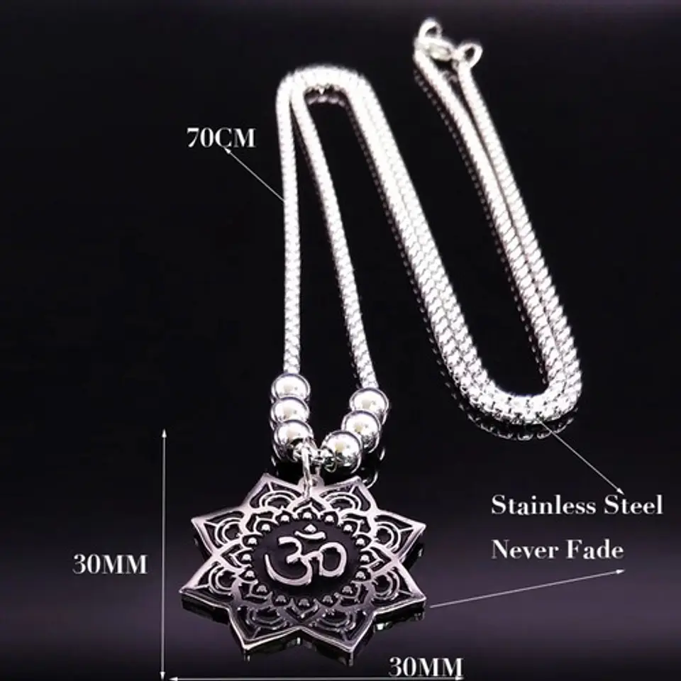Collar en Acero Para hombre y Mujer dije Zen On Yoga 4