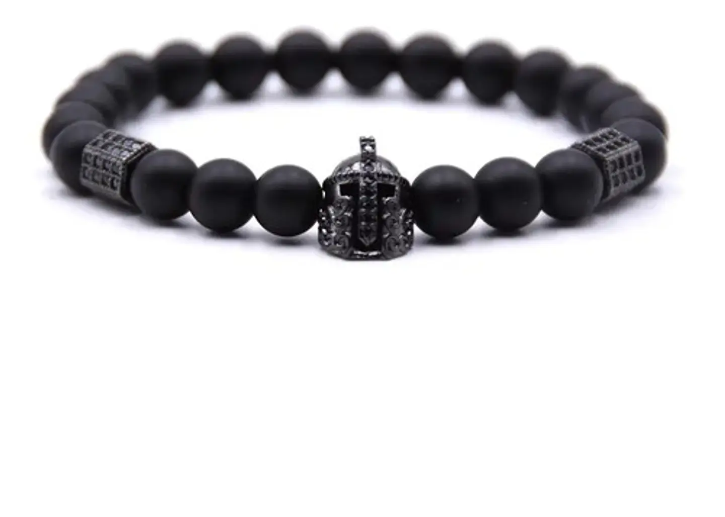 Pulsera Para Hombres manilla con Piedras Naturales Casco Guerrero  5