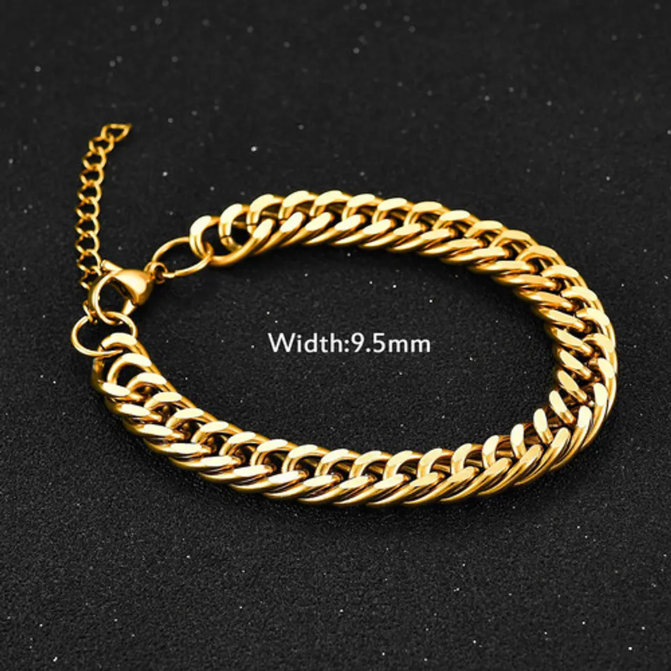 Pulsera para hombres Esclava en Acero eslabón cubana miami 9mm 3