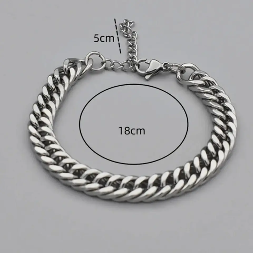 Pulsera para hombres Esclava en Acero eslabón cubana miami 9mm 6