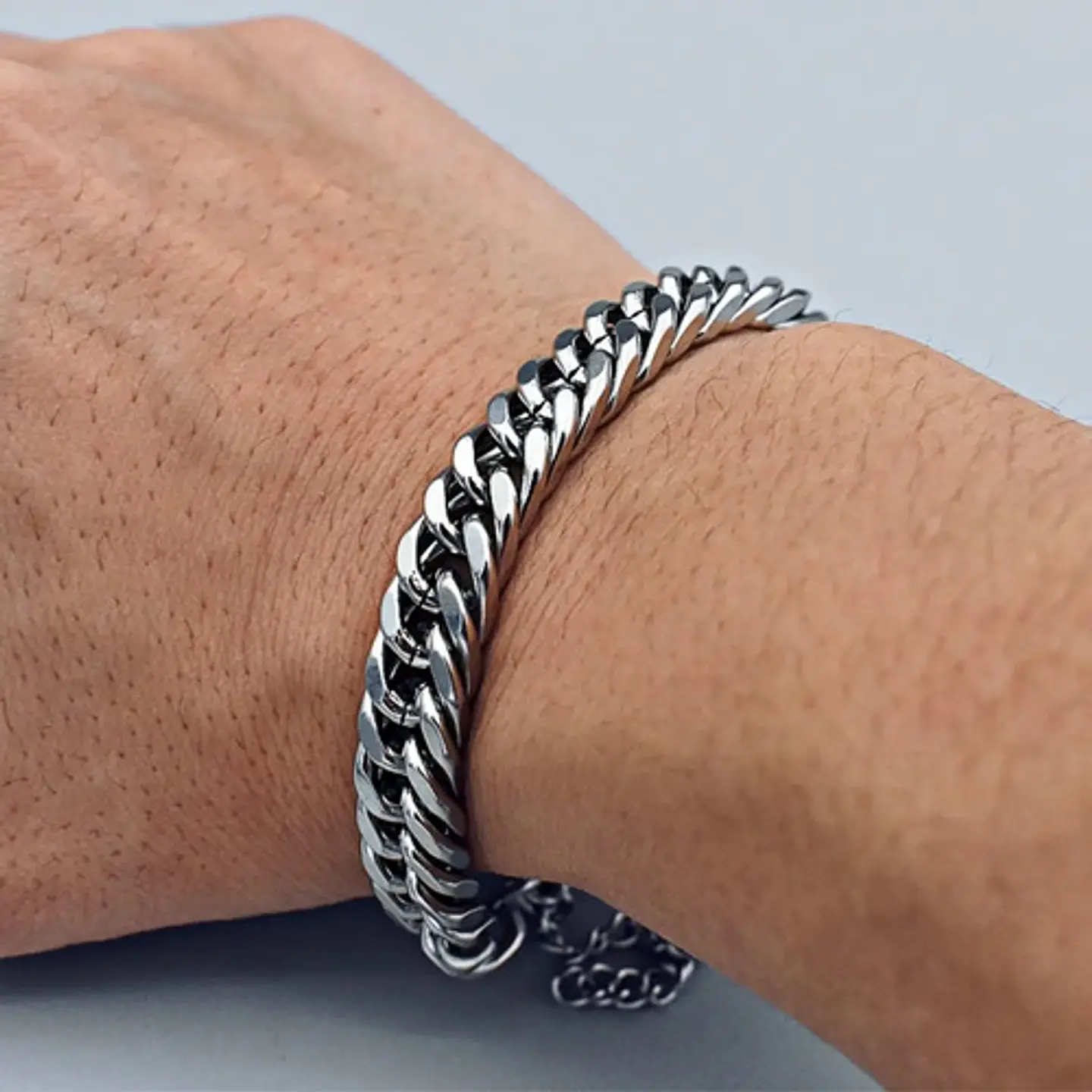 Pulsera para hombres Esclava en Acero eslabón cubana miami 9mm 8