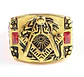 Anillo Mason Para Hombres en Acero Vintage Símbolo escuadra piedra - Miniatura 2