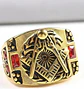 Anillo Mason Para Hombres en Acero Vintage Símbolo escuadra piedra - Miniatura 4