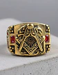 Anillo Mason Para Hombres en Acero Vintage Símbolo escuadra piedra - Miniatura 8