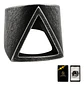 Anillo industrial en acero Para Hombres Triangular Polaco minimalista - Miniatura 1
