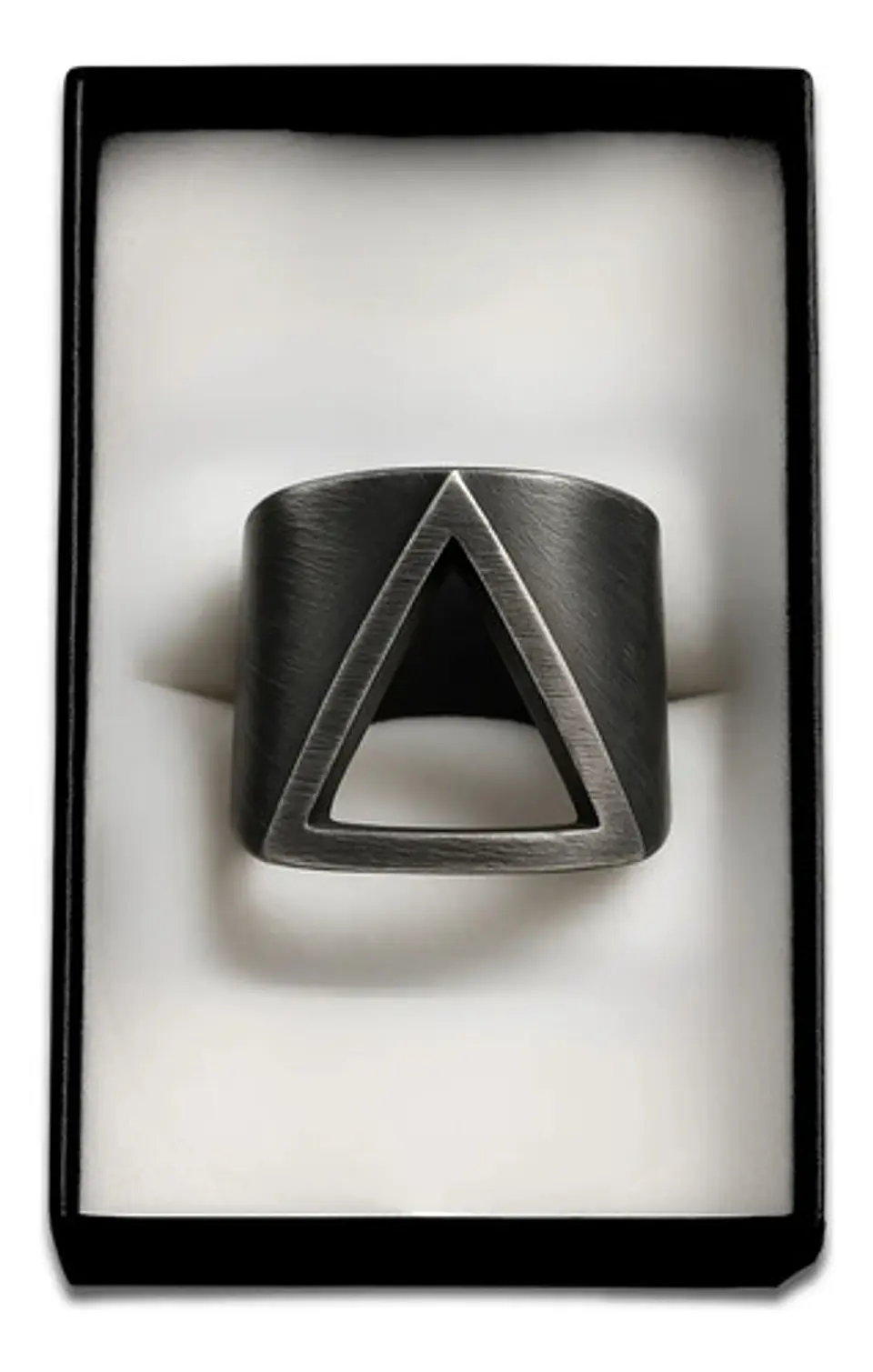 Anillo industrial en acero Para Hombres Triangular Polaco minimalista 2