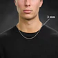 Cadena 3mm Color Plata Acero Inoxidable Para Hombre Y Mujer  - Miniatura 2