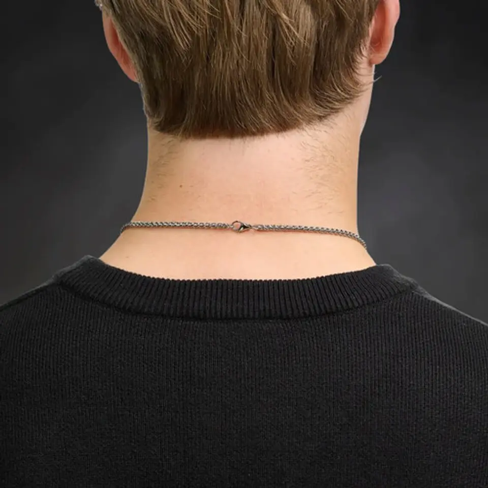 Cadena 3mm Color Plata Acero Inoxidable Para Hombre Y Mujer  3