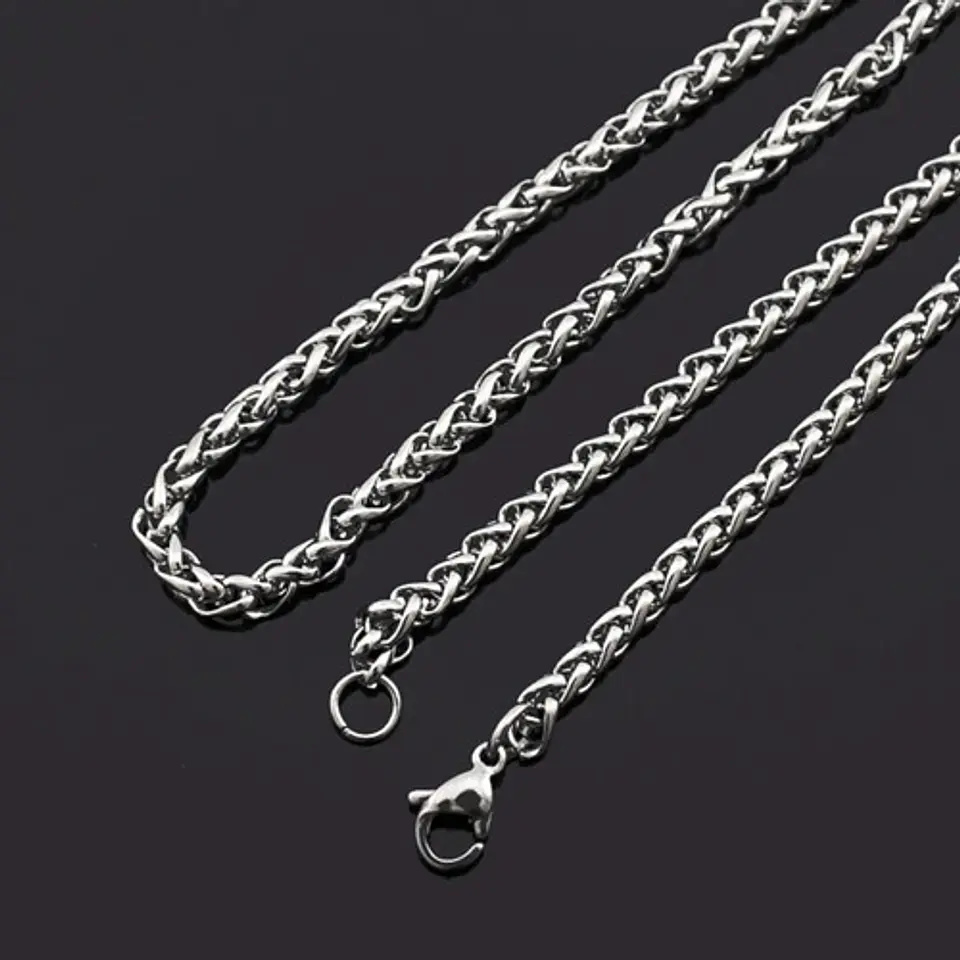 Cadena 3mm Color Plata Acero Inoxidable Para Hombre Y Mujer  5