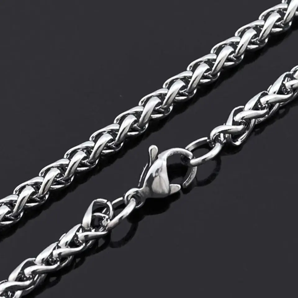 Cadena 3mm Color Plata Acero Inoxidable Para Hombre Y Mujer  6