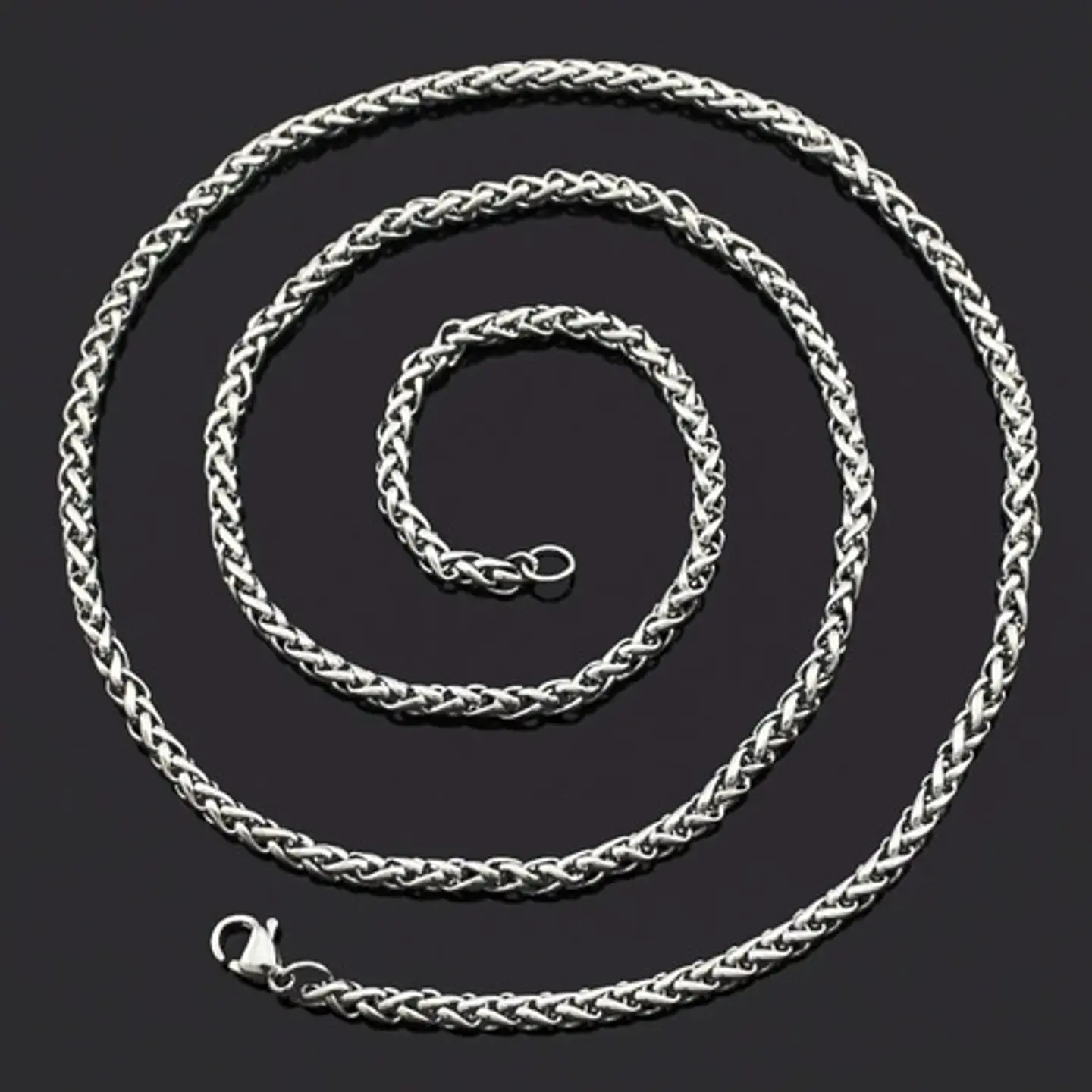 Cadena 3mm Color Plata Acero Inoxidable Para Hombre Y Mujer  7