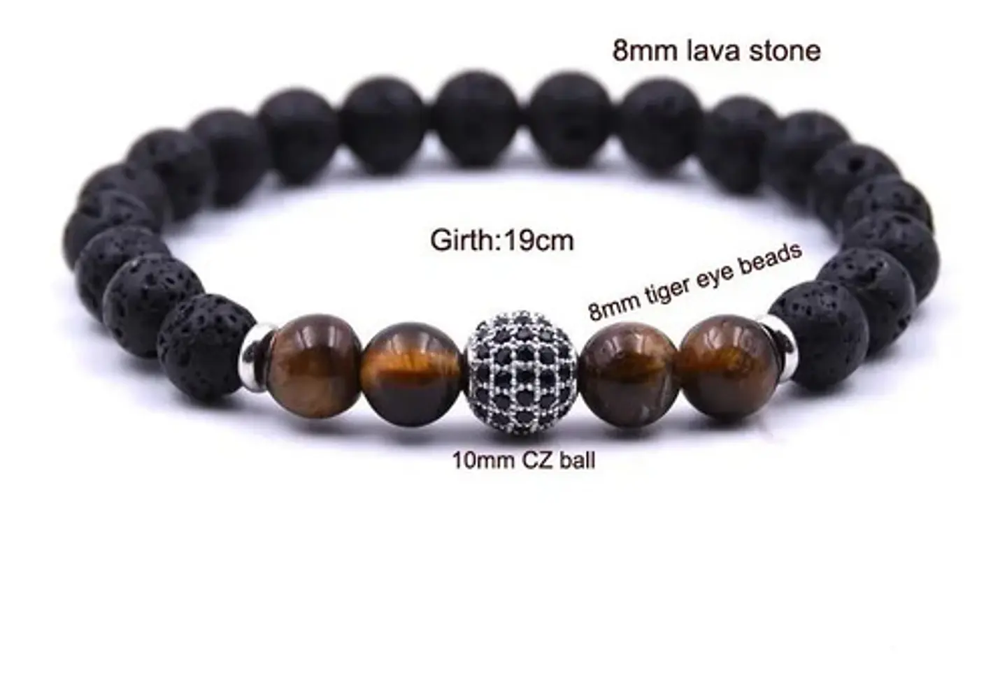 Pulsera para  Hombre Y Mujer Manilla con Piedras Naturales cuenta central Cristal Cz 5