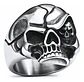 Anillo biker Para Hombres y mujeres en Acero forma cabeza Craneo Calavera - Miniatura 2