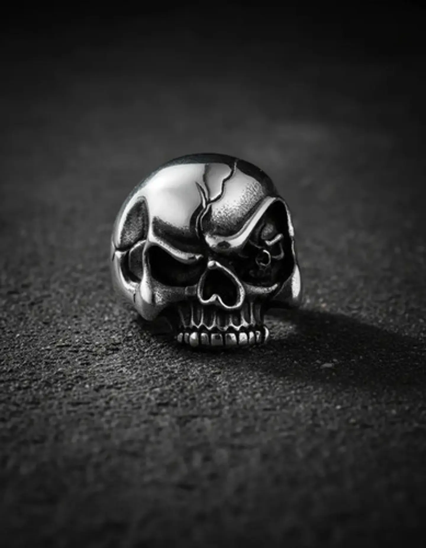 Anillo biker Para Hombres y mujeres en Acero forma cabeza Craneo Calavera 3