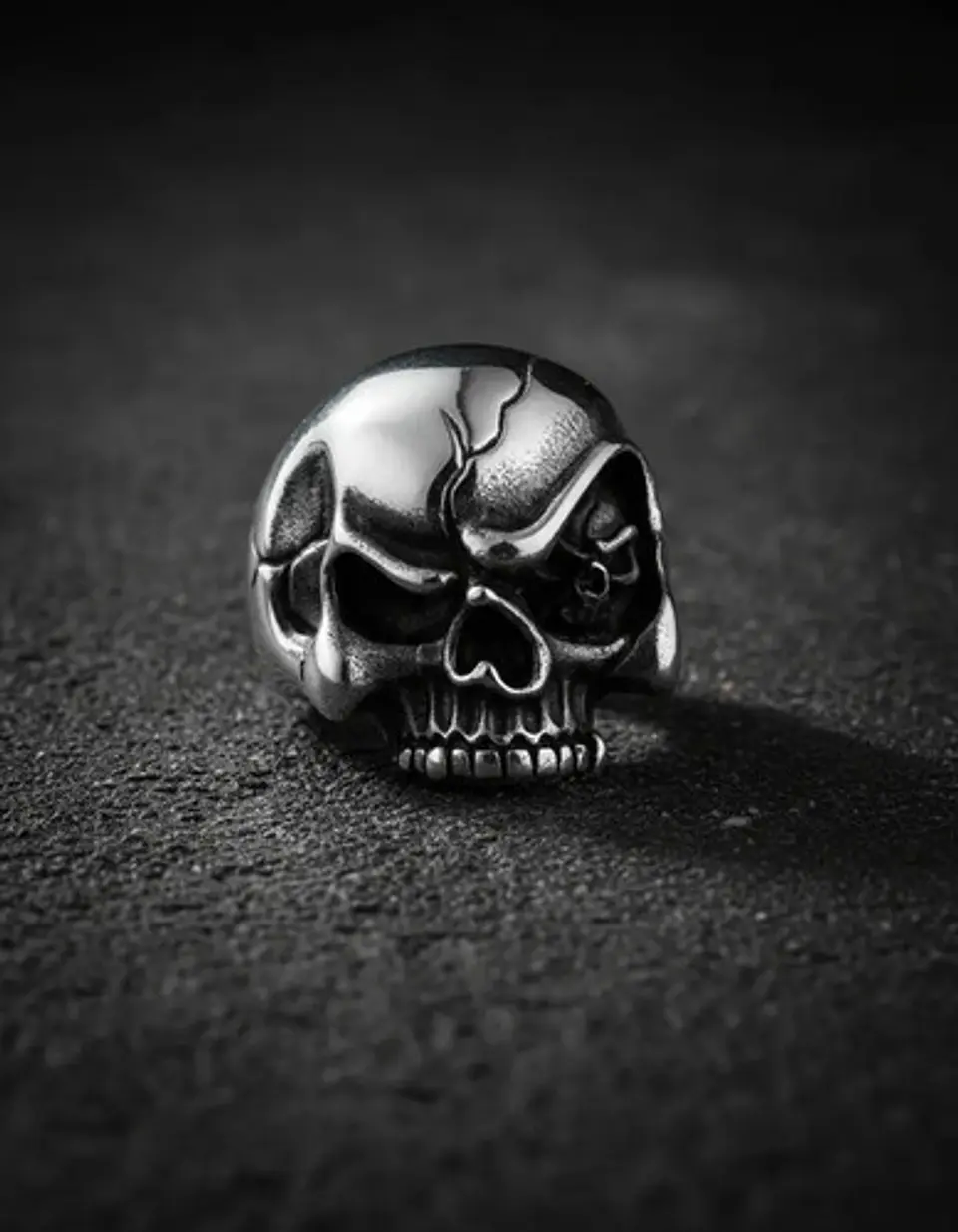 Anillo biker Para Hombres y mujeres en Acero forma cabeza Craneo Calavera 3