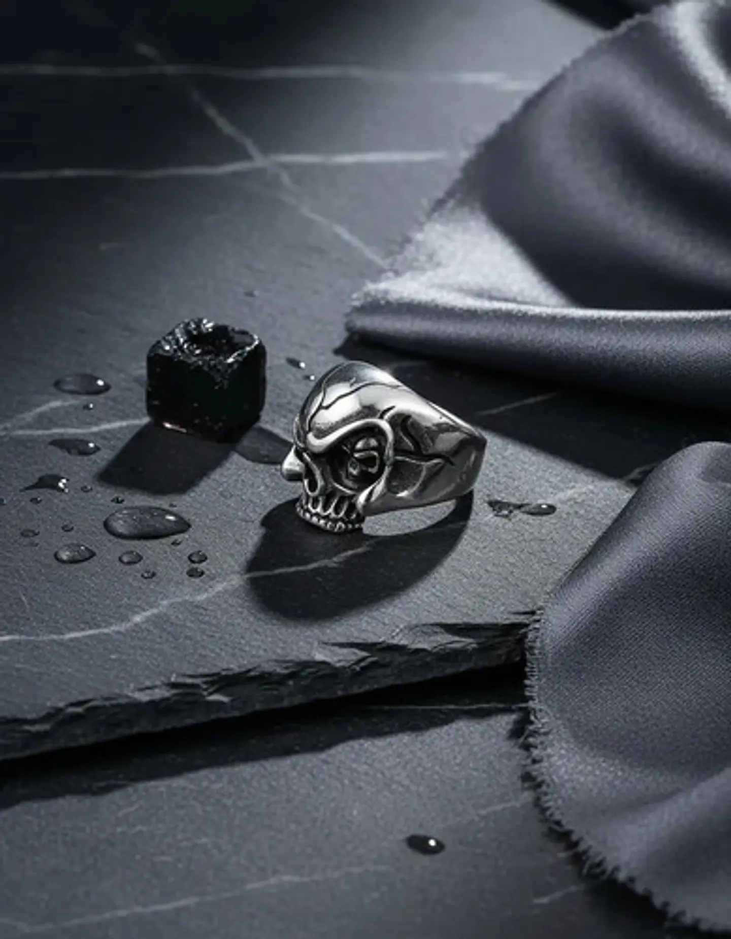 Anillo biker Para Hombres y mujeres en Acero forma cabeza Craneo Calavera 8