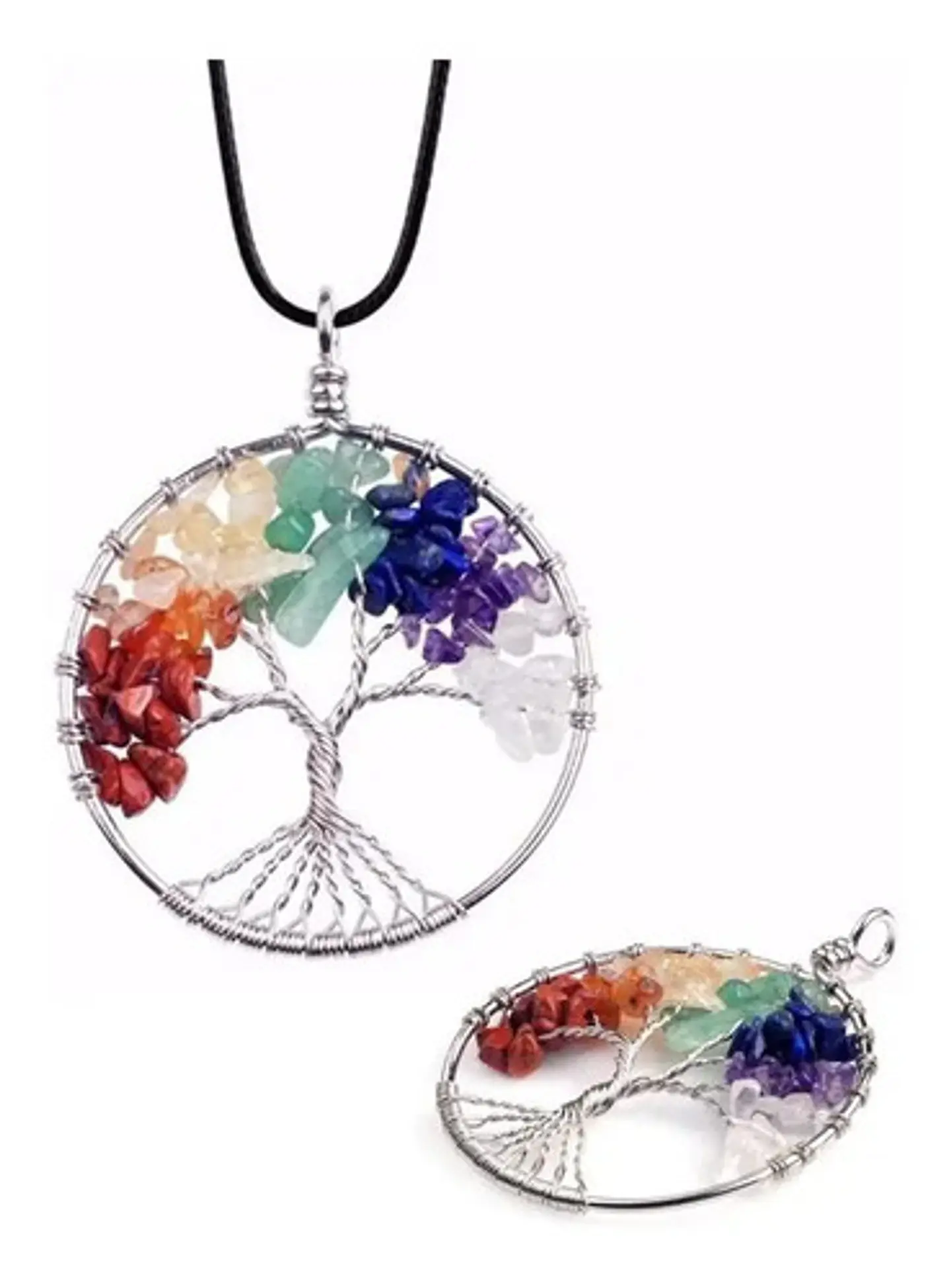 Collar para hombre y mujer dije Árbol De Vida Piedras Naturales Chakras Reiki  1