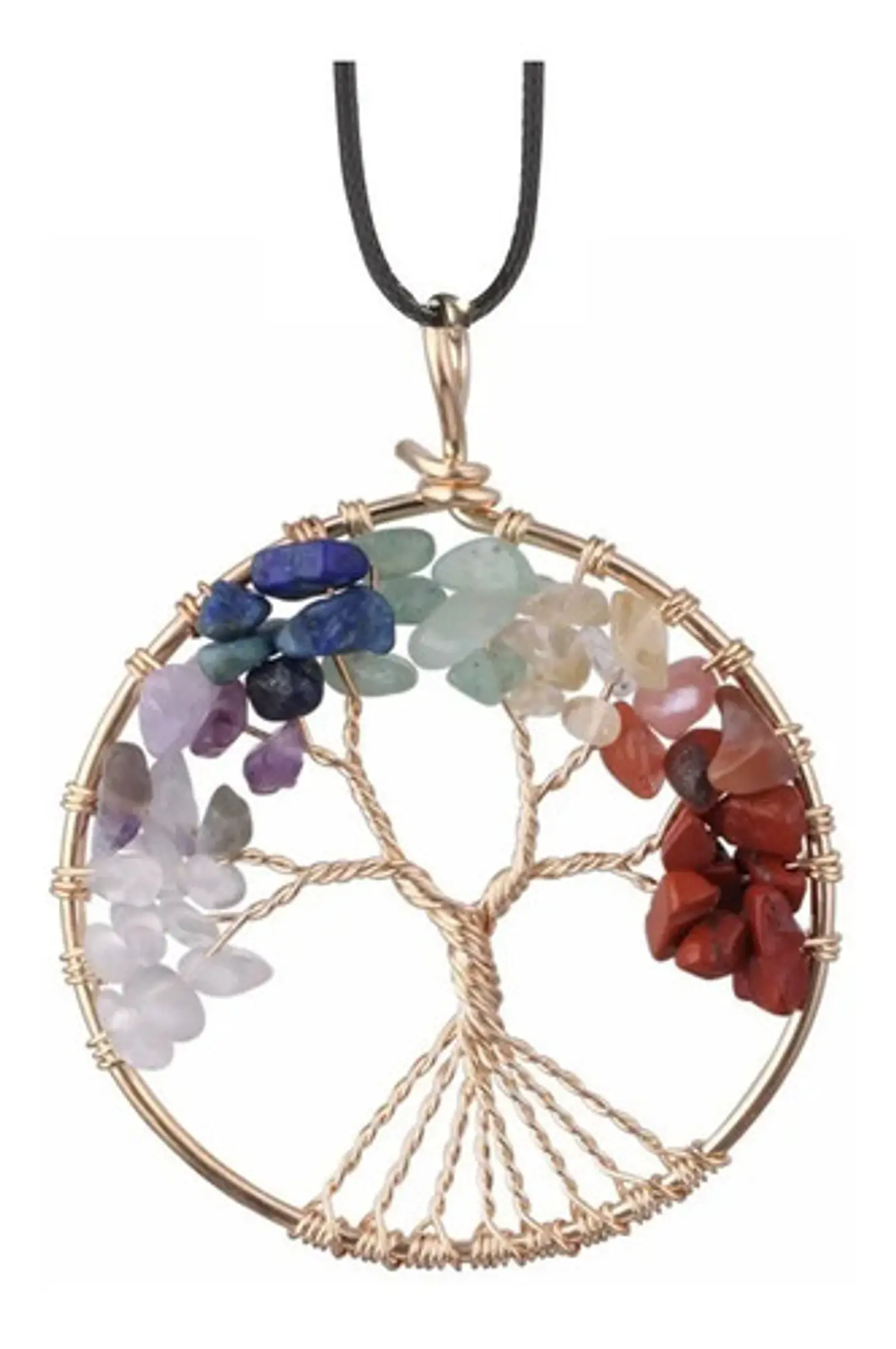 Collar para hombre y mujer dije Árbol De Vida Piedras Naturales Chakras Reiki  5