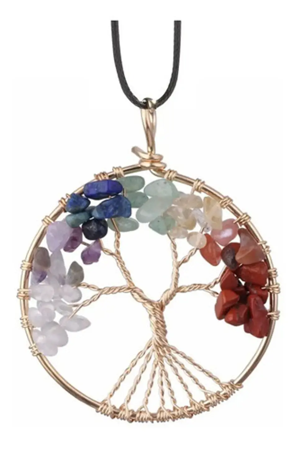 Collar para hombre y mujer dije Árbol De Vida Piedras Naturales Chakras Reiki  5