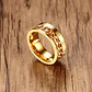 Anillo en Acero moderno/clásico para hombre con cadena y números romanos - Miniatura 3