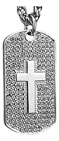 Collar en Acero para hombre dije tag Placa cruz incrustaciones de Cz Militar  - Miniatura 8