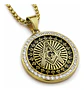 Dije Masónico en acero para hombre dije Circular escuadra con incrustaciones de piedras Cz - Miniatura 1