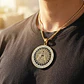 Dije Masónico en acero para hombre dije Circular escuadra con incrustaciones de piedras Cz - Miniatura 8