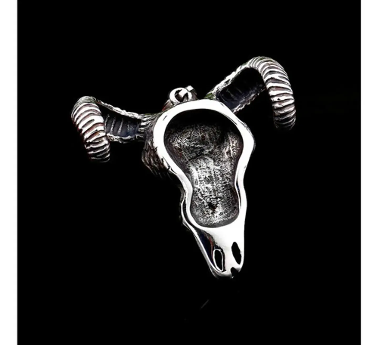 Collar Vikingo en Acero Color Plata para hombre dije goat carnero 6