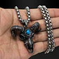 Collar Vikingo en Acero Color Plata para hombre dije goat carnero - Miniatura 8