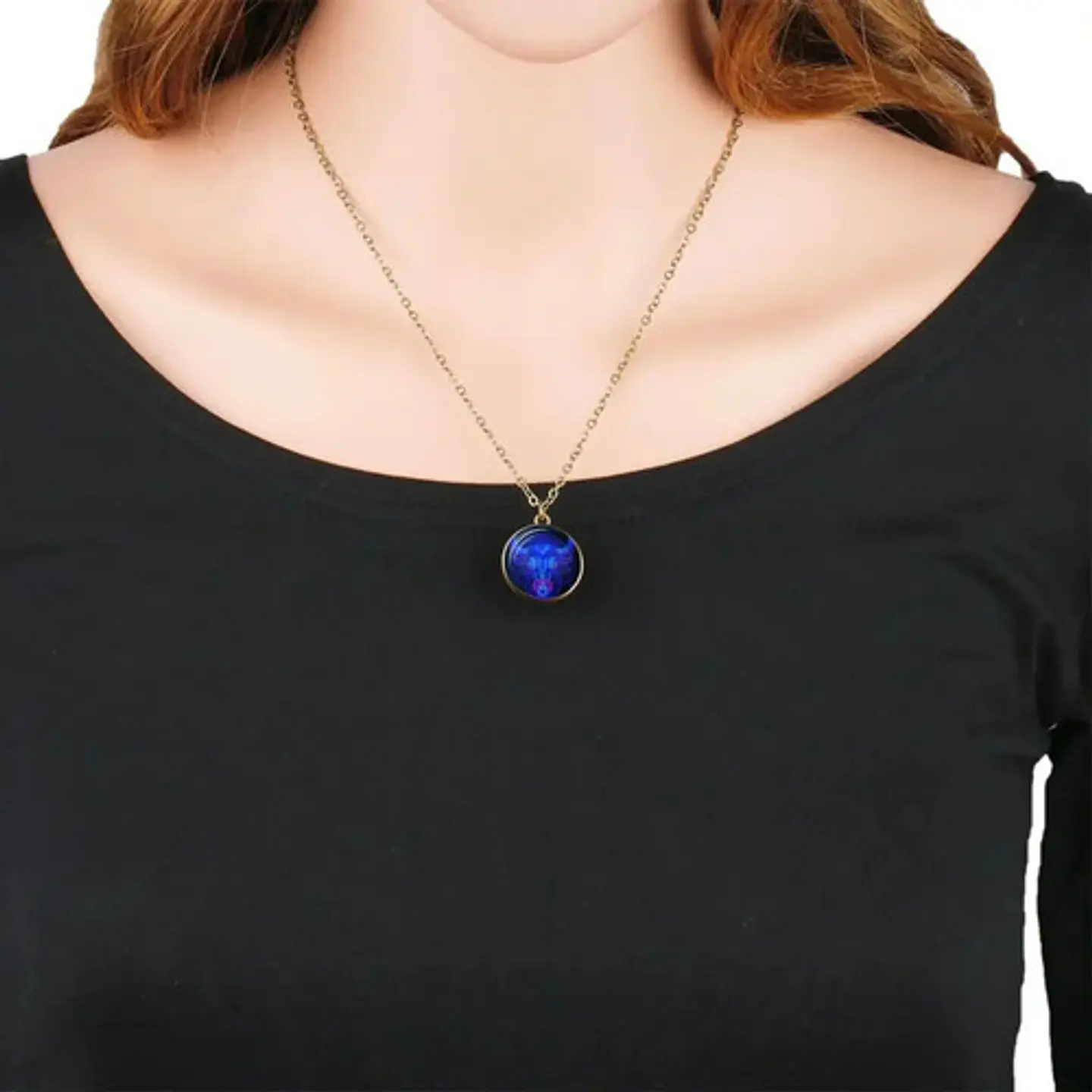 Collar para Hombre Y Mujer Dije Esfera Cristal Signos Zodiacales 6