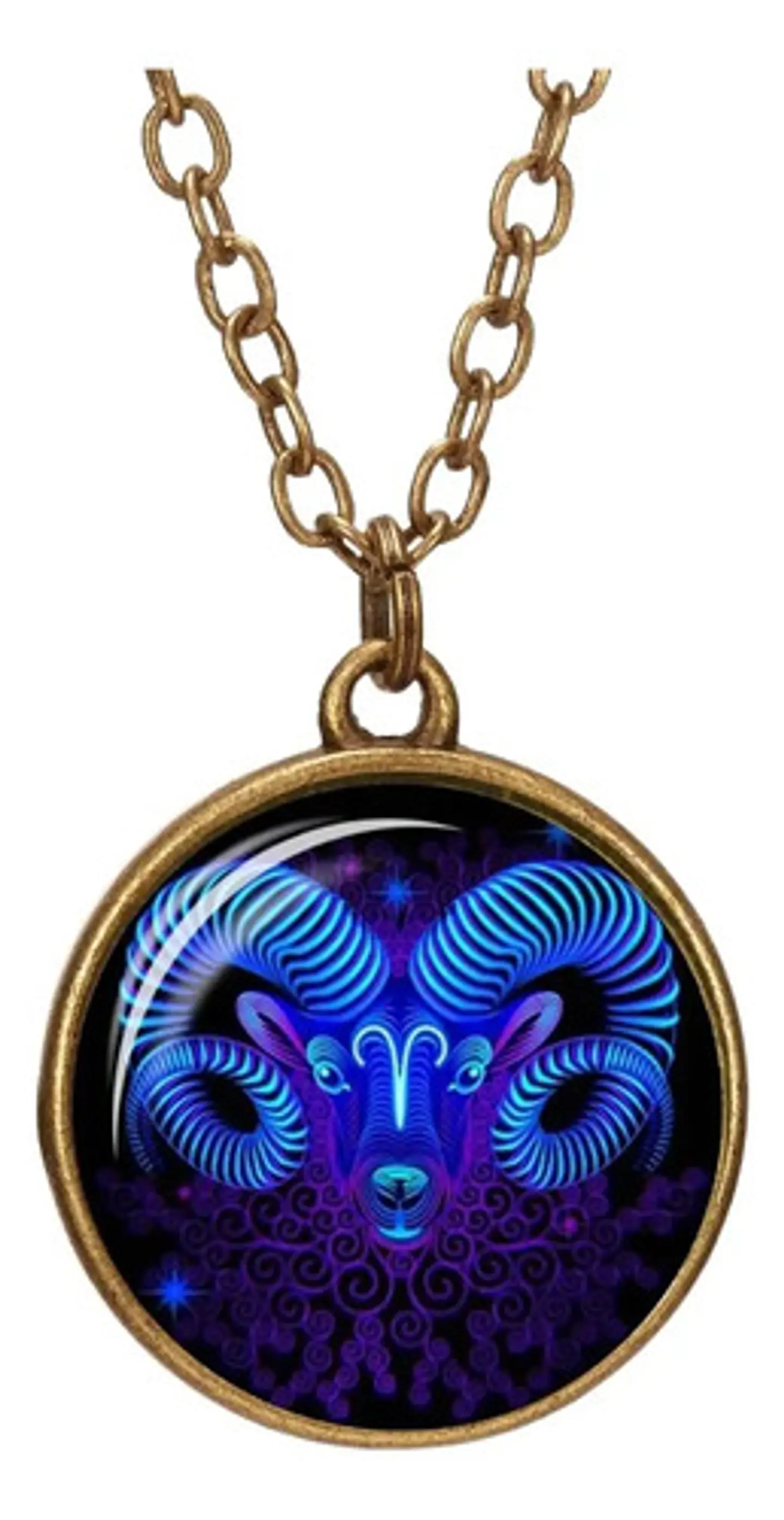 Collar para Hombre Y Mujer Dije Esfera Cristal Signos Zodiacales 7