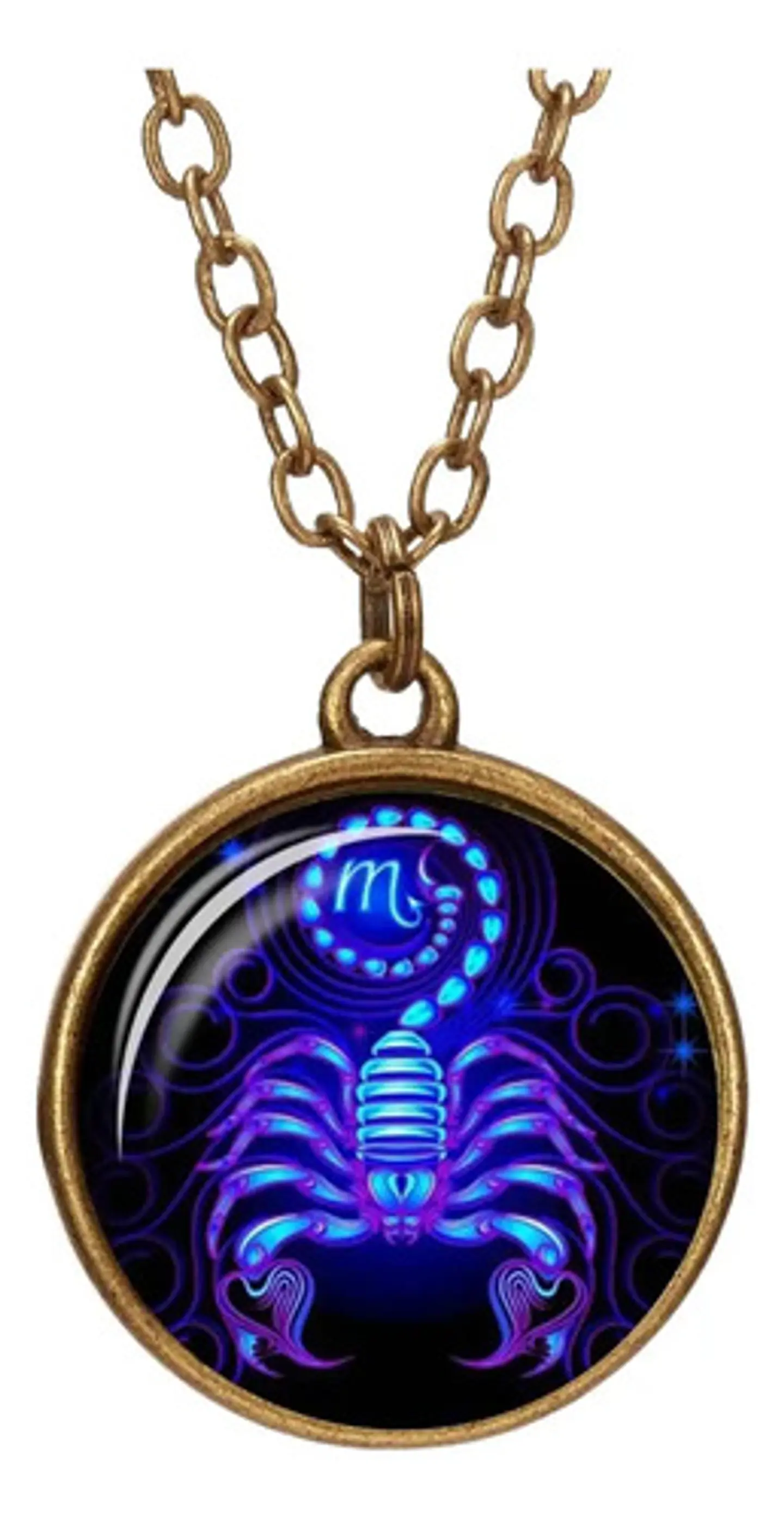 Collar para Hombre Y Mujer Dije Esfera Cristal Signos Zodiacales 13