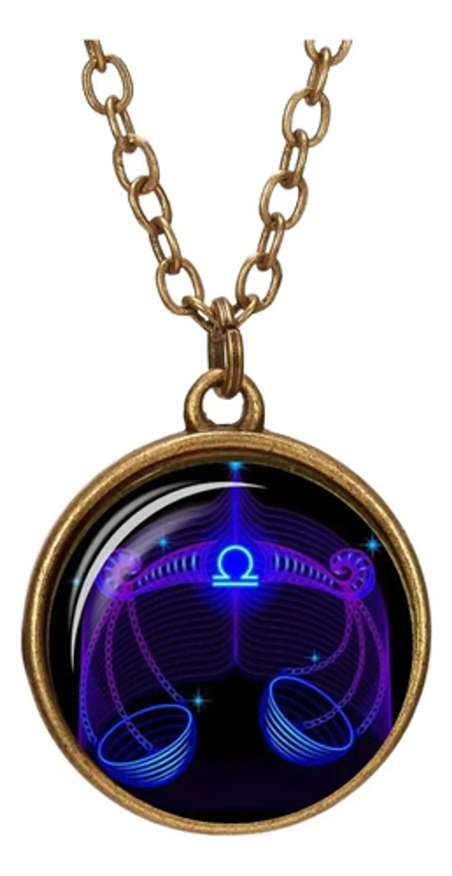 Collar para Hombre Y Mujer Dije Esfera Cristal Signos Zodiacales 16