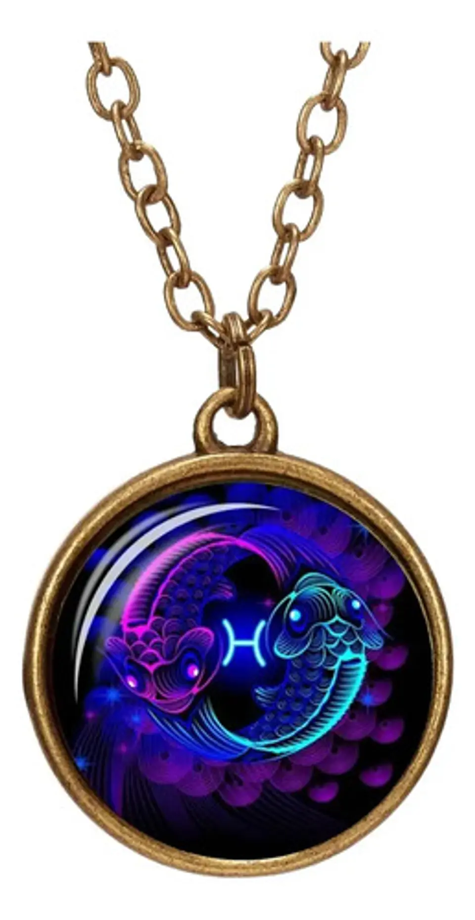 Collar para Hombre Y Mujer Dije Esfera Cristal Signos Zodiacales 18