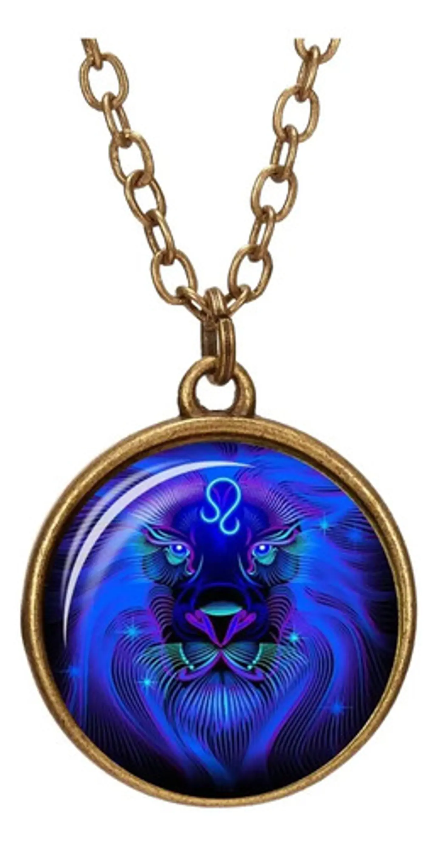 Collar para Hombre Y Mujer Dije Esfera Cristal Signos Zodiacales 21